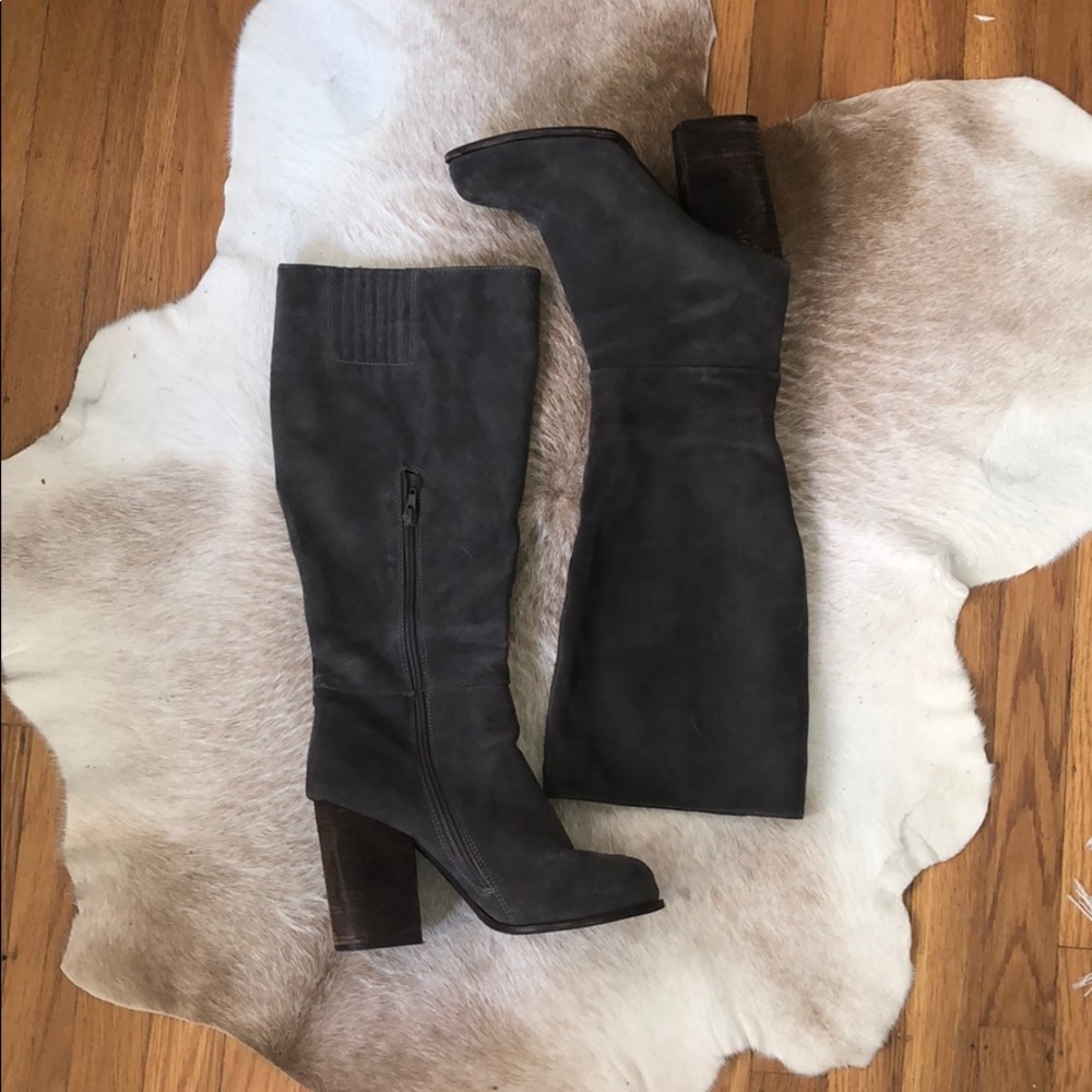Knee high suede Jeffrey Campbell boots